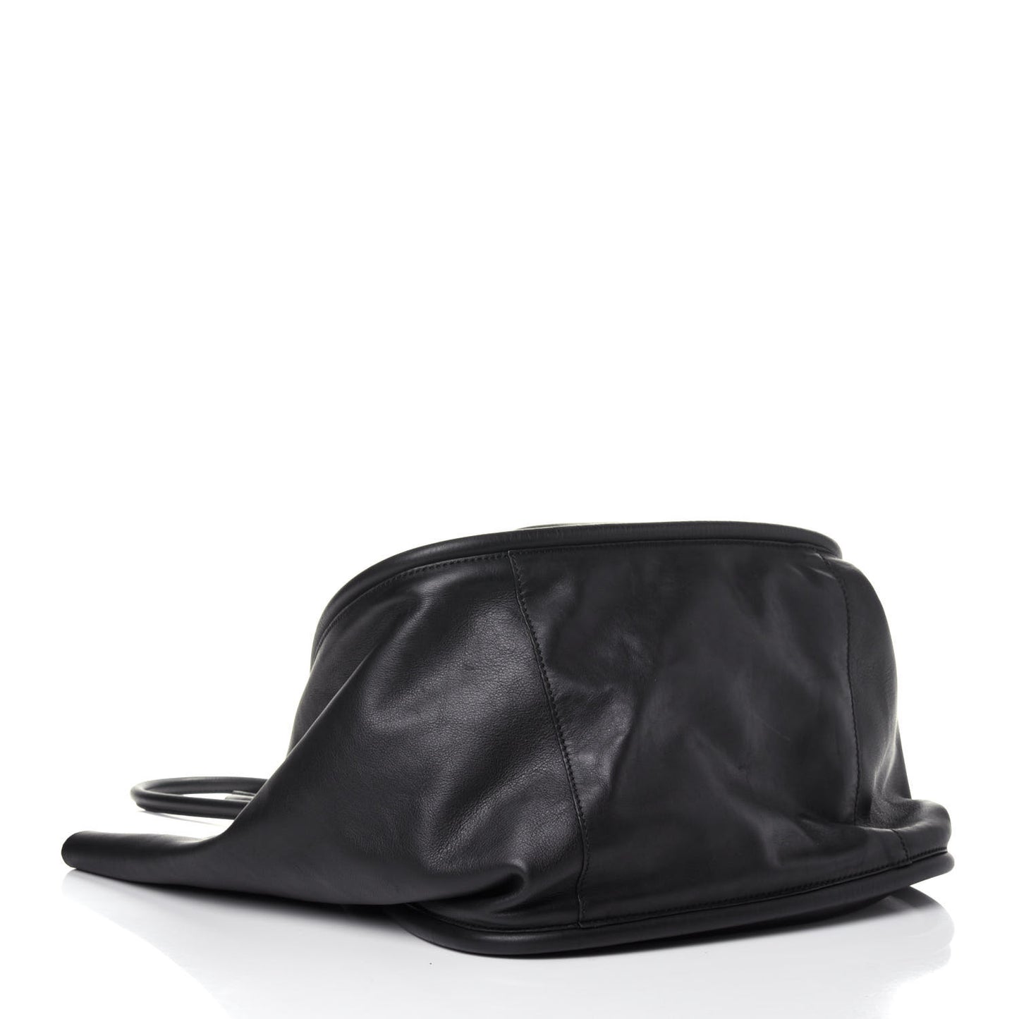 Calfskin XL Ruched Tote Black