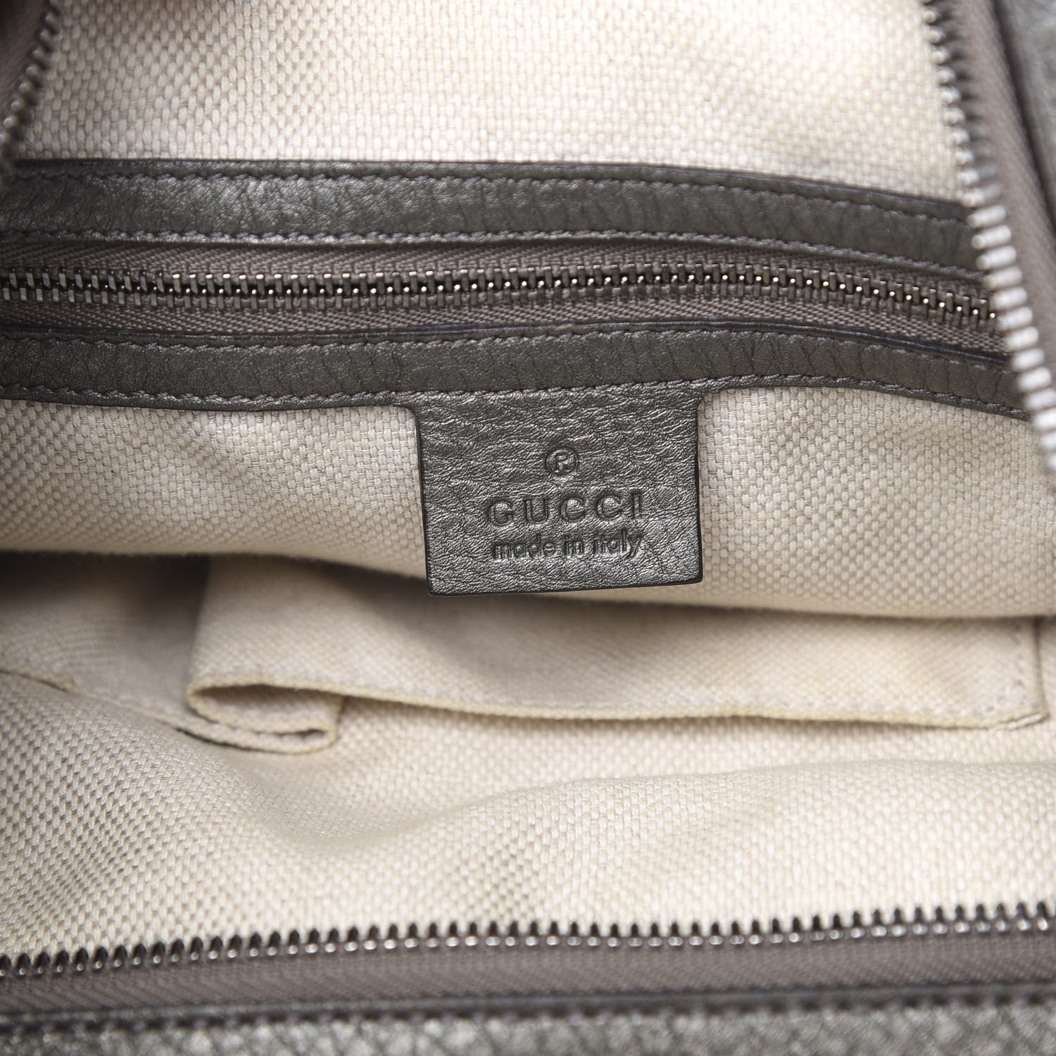 Gucci Metallic Pebbled Calfskin Medium Soho Chain Hobo Sasso 6 of 14