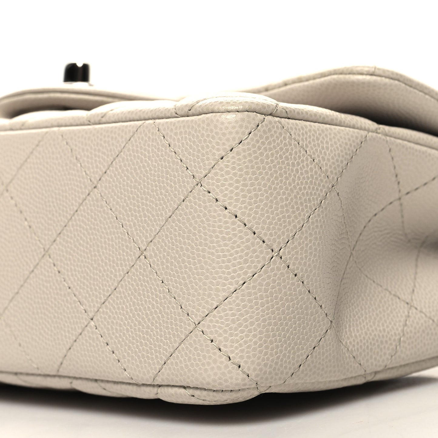 Caviar Quilted Mini Rectangular Flap Ivory