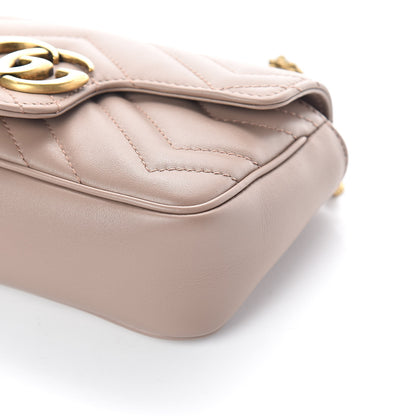 Gucci Calfskin Matelasse Super Mini GG Marmont Shoulder Bag Porcelain Rose 8 of 9
