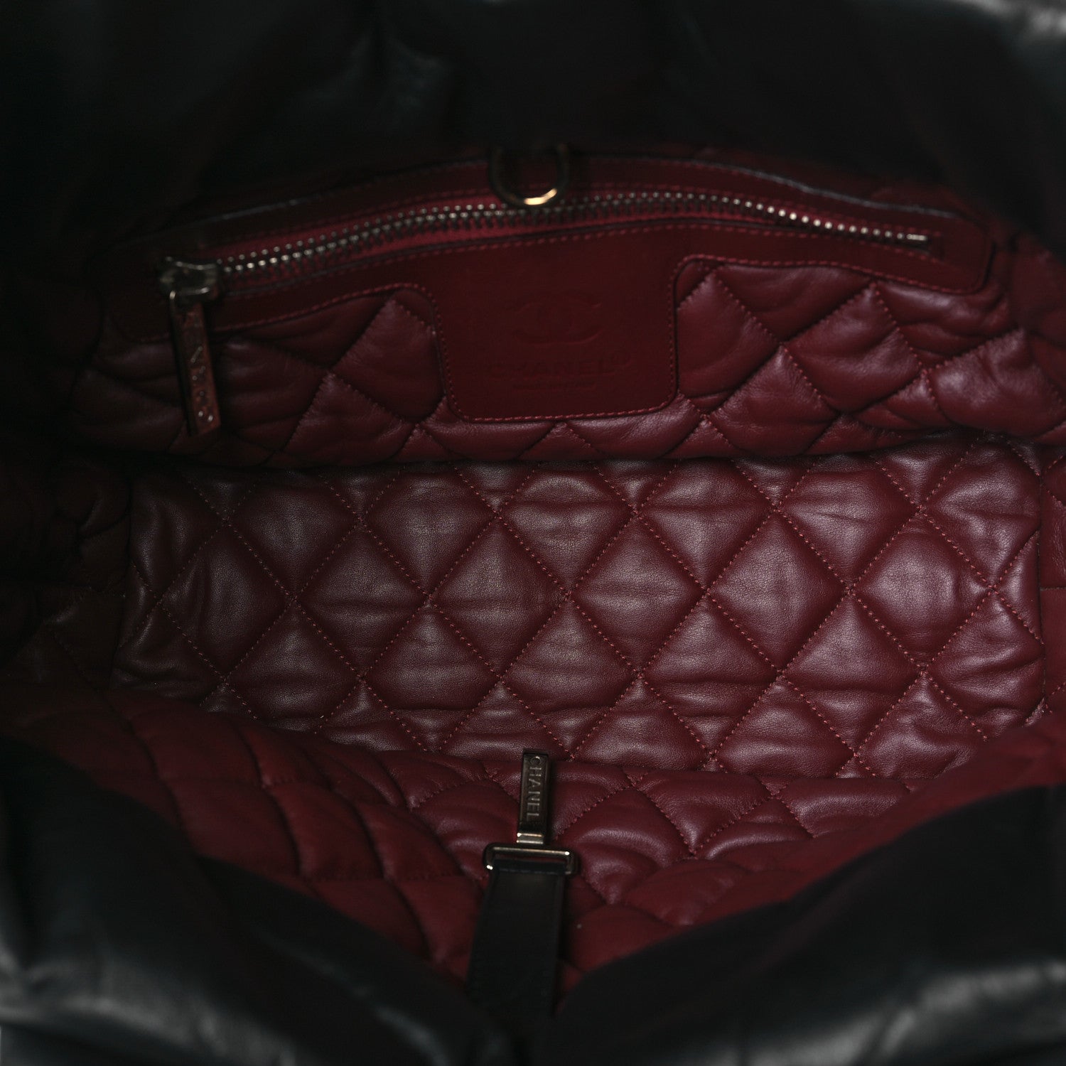 Chanel Lambskin Quilted Small Coco Cocoon Reversible Tote Black 5 of 9