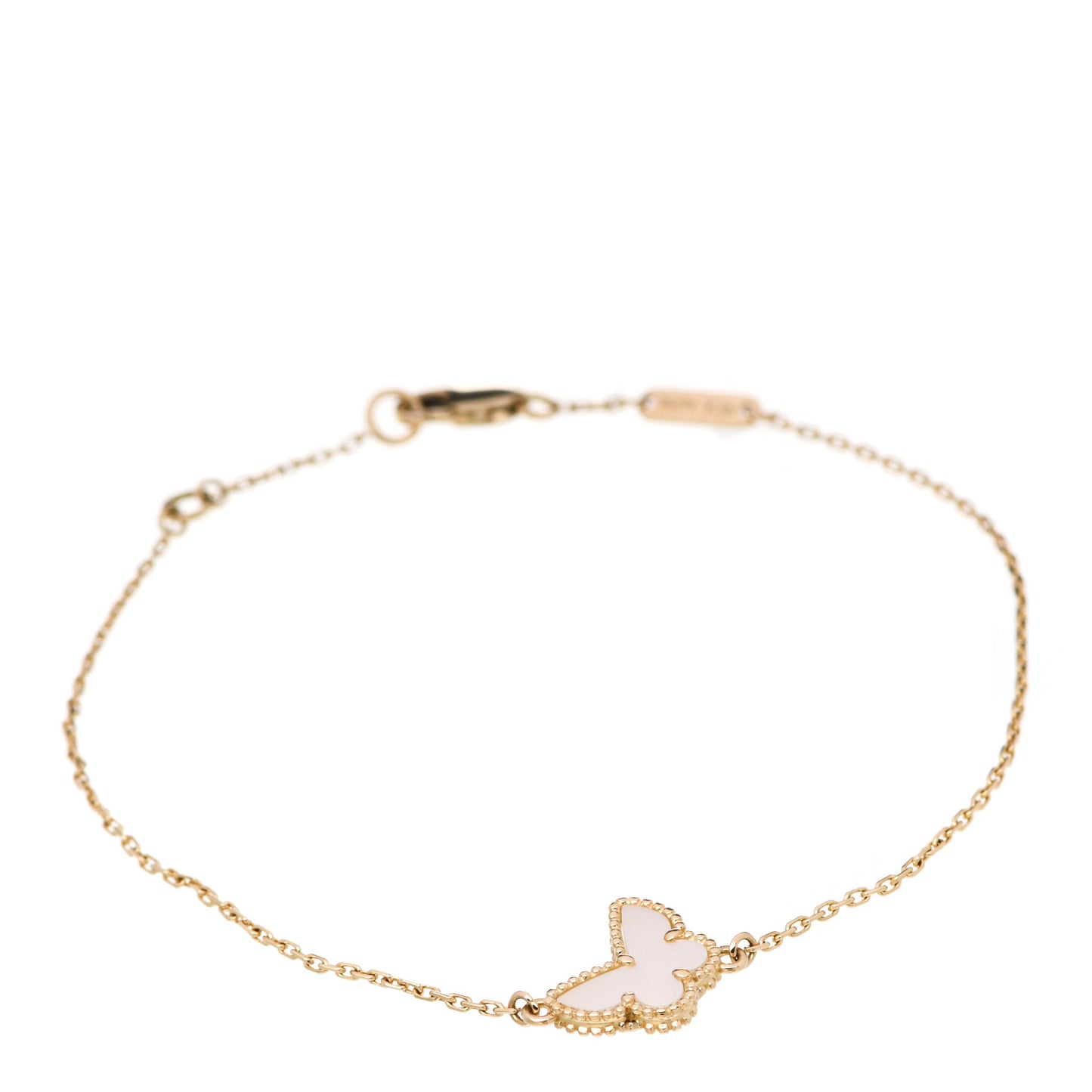 18K Yellow Gold Mother of Pearl Sweet Alhambra Butterfly Bracelet