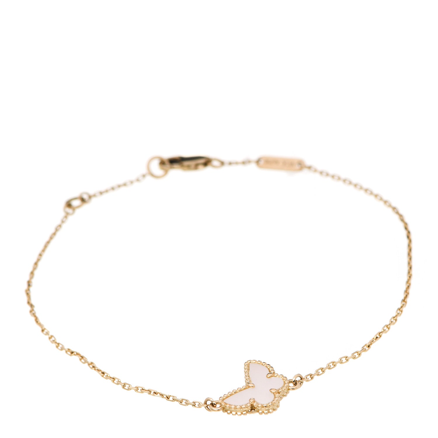 Van Cleef & Arpels 18K Yellow Gold Mother of Pearl Sweet Alhambra Butterfly Bracelet 1 of 5