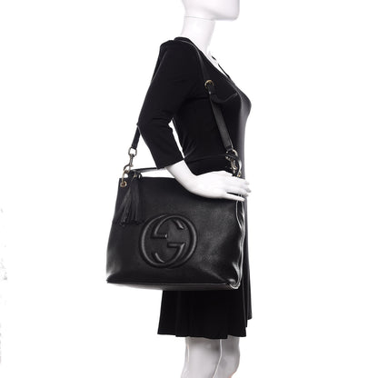Gucci Pebbled Calfskin Large Soho Hobo Black 2 of 9