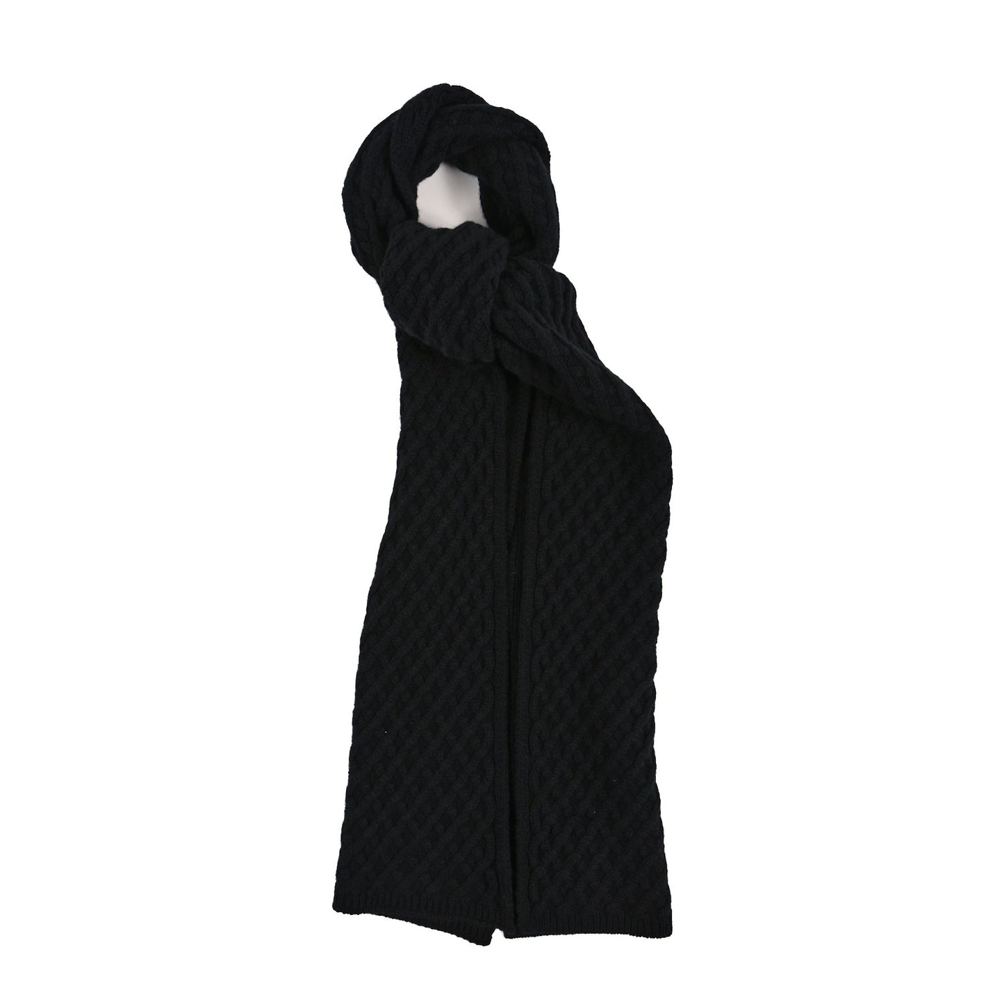 Cashmere Knit CC Scarf Black White