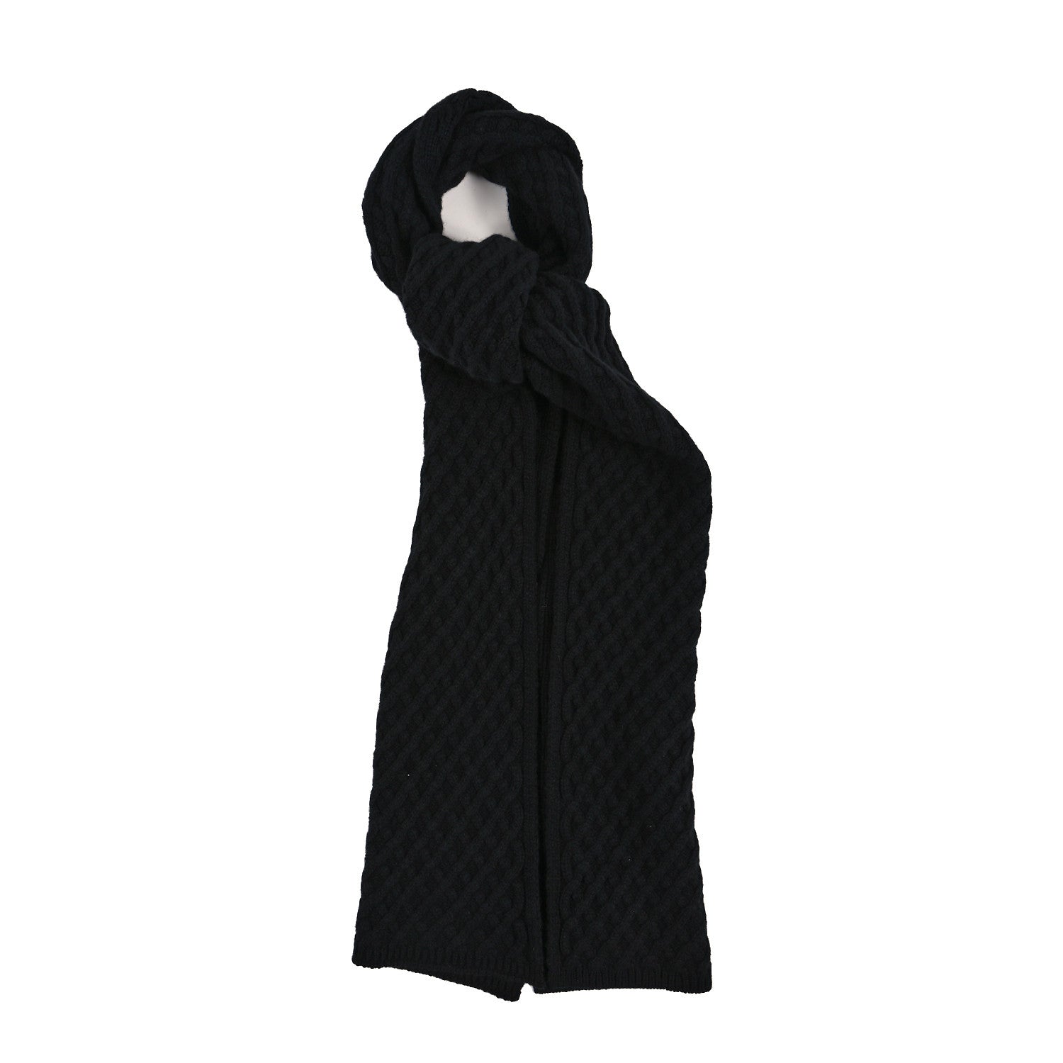 Chanel Cashmere Knit CC Scarf Black White 1 of 3