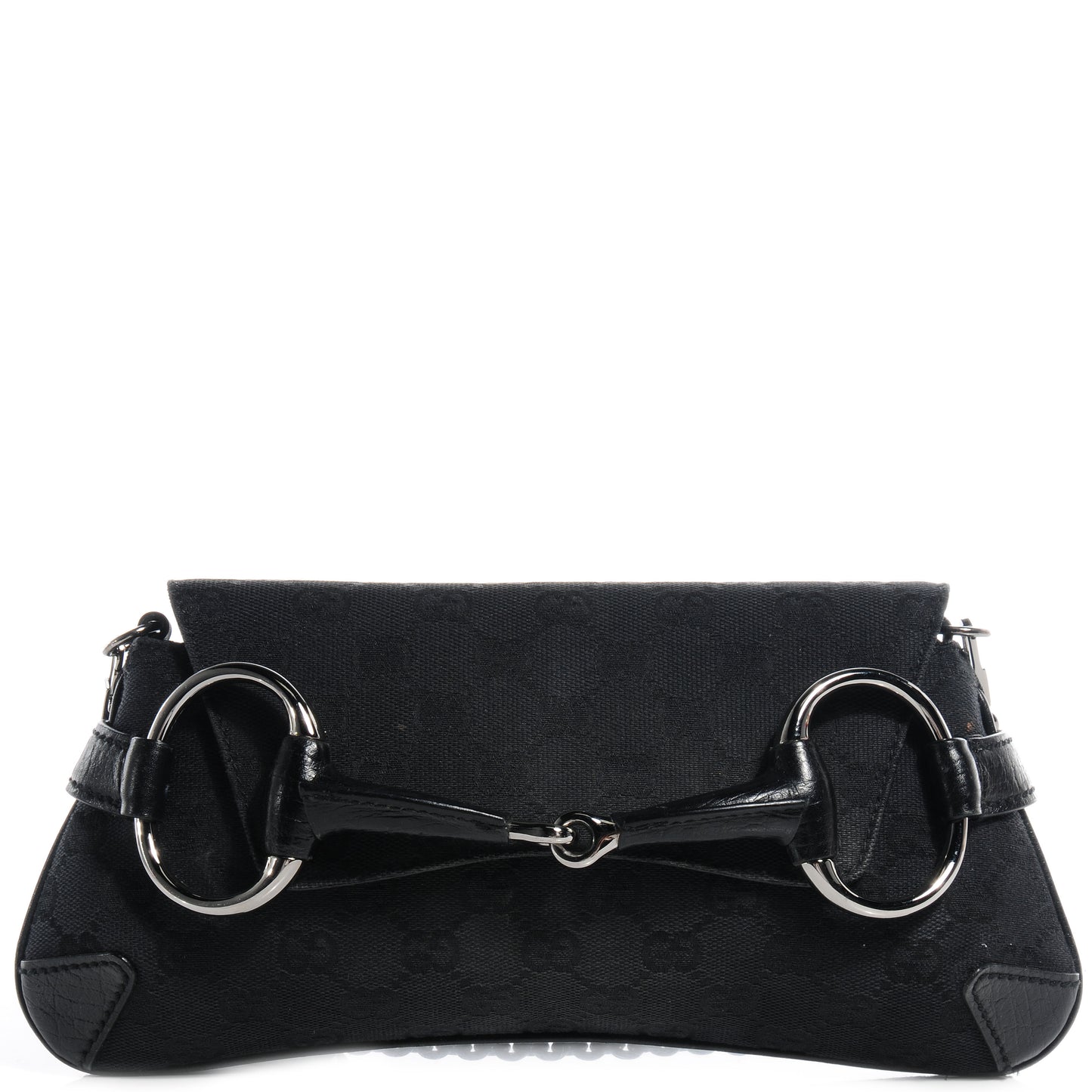 Monogram Horsebit Clutch Black