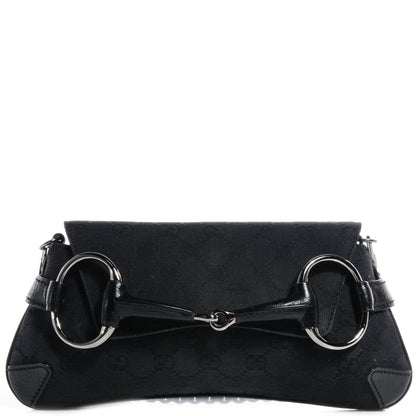 Gucci Monogram Horsebit Clutch Black 1 of 7