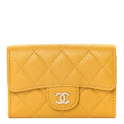 Chanel Caviar Quilted Flap Card Holder Yellow 1 of 8