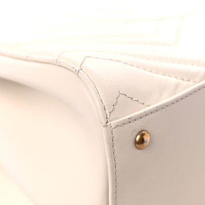 Gucci Calfskin Matelasse Small GG Marmont Tote White 11 of 23