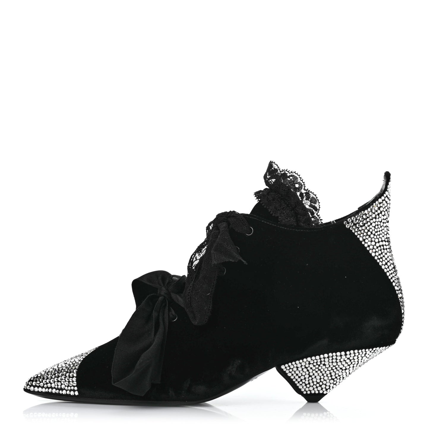 Velluto Master Crystal Embellished Blaze 45 La Strass Ankle Boots 40 Black