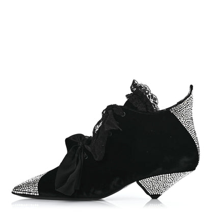 Saint Laurent Velluto Master Crystal Embellished Blaze 45 La Strass Ankle Boots 40 Black 1 of 8