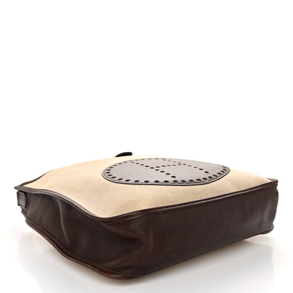 Hermes Toile Taurillon Clemence Evelyne PM Ecru Ebene 4 of 12