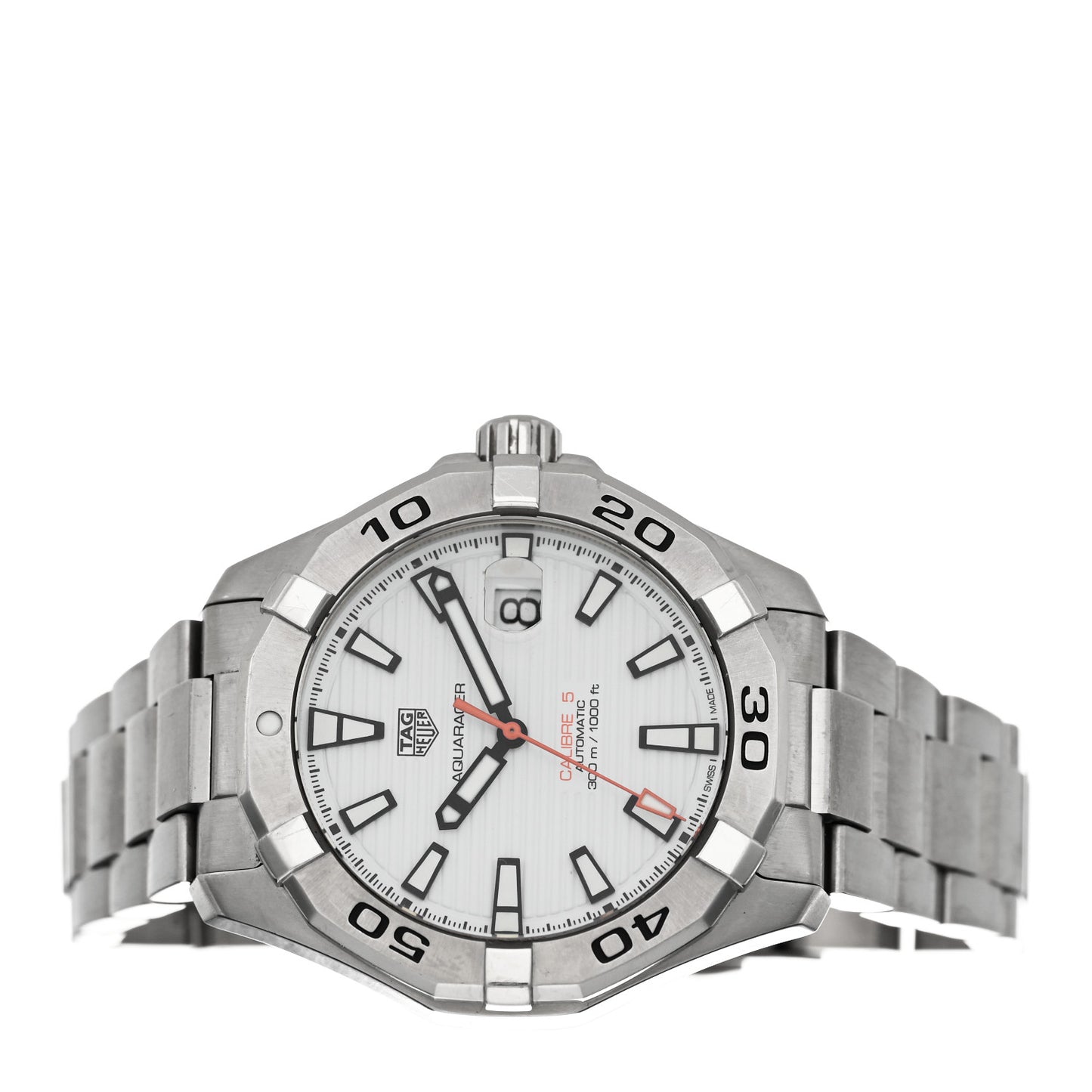 Stainless Steel 43mm Aquaracer 300M Automatic Watch White WAY2013