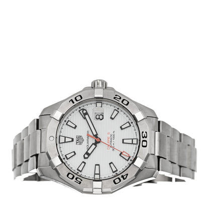 Tag Heuer Stainless Steel 43mm Aquaracer 300M Automatic Watch White WAY2013 2 of 5