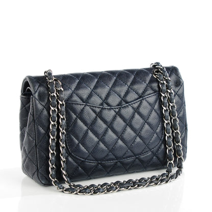 Chanel Caviar Quilted Medium Double Flap Navy 3 of 8