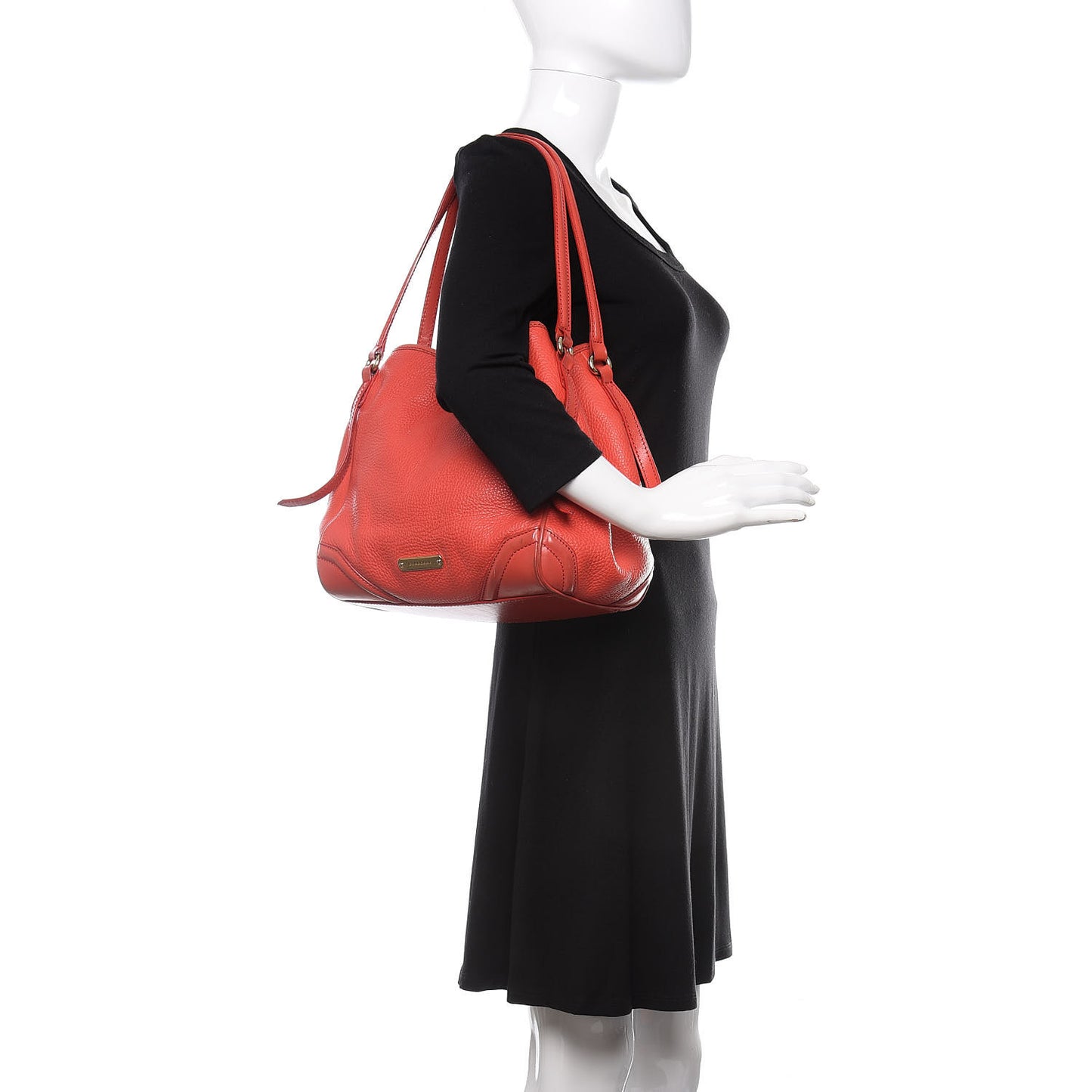 Grainy Calfskin Small Canterbury Tote Red