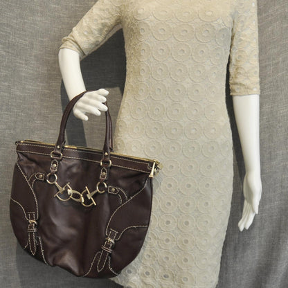 Gucci Leather Horsebit Nail Tote Brown 2 of 9