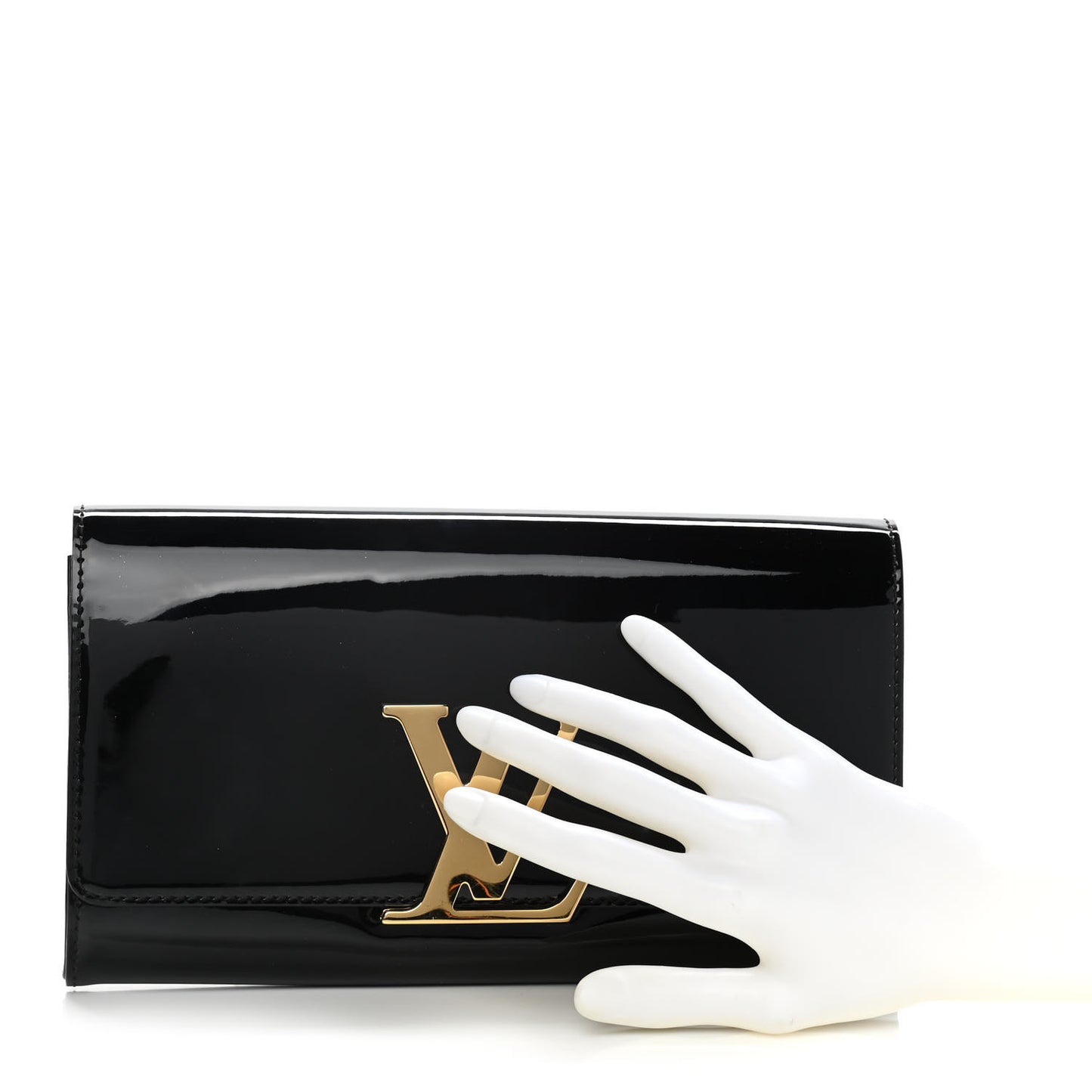 Patent Louise Clutch Black