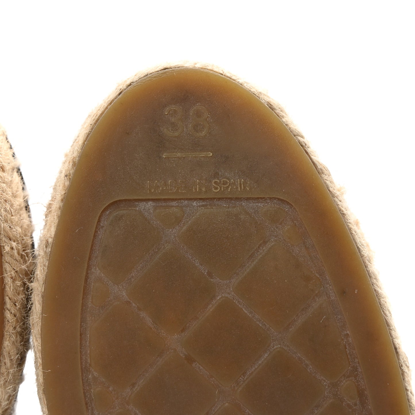 Lambskin Printed CC Espadrilles 38 Black White