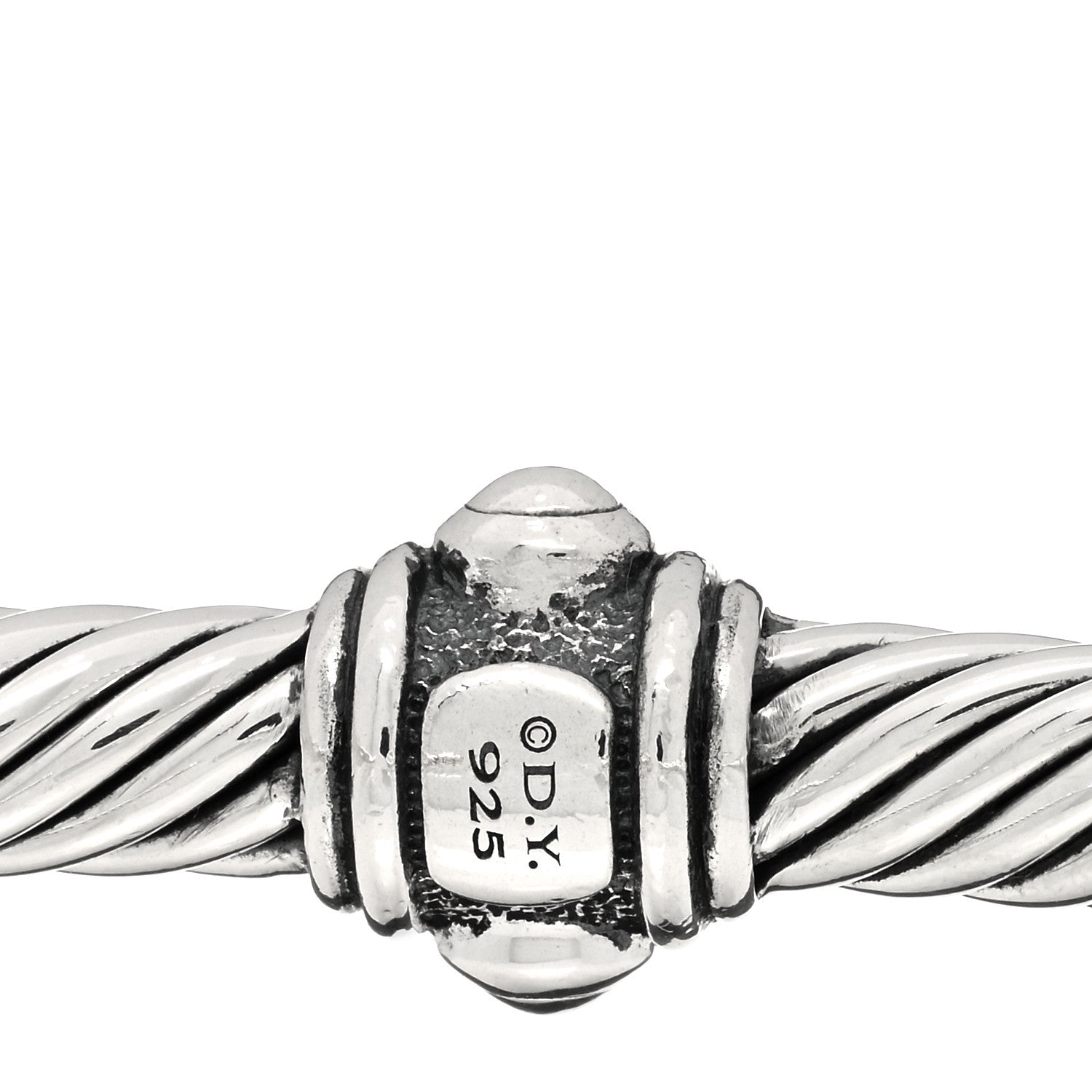 David Yurman Sterling Silver Diamond 5mm Cable Renaissance Station Bracelet 3 of 3