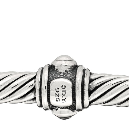 David Yurman Sterling Silver Diamond 5mm Cable Renaissance Station Bracelet 3 of 3