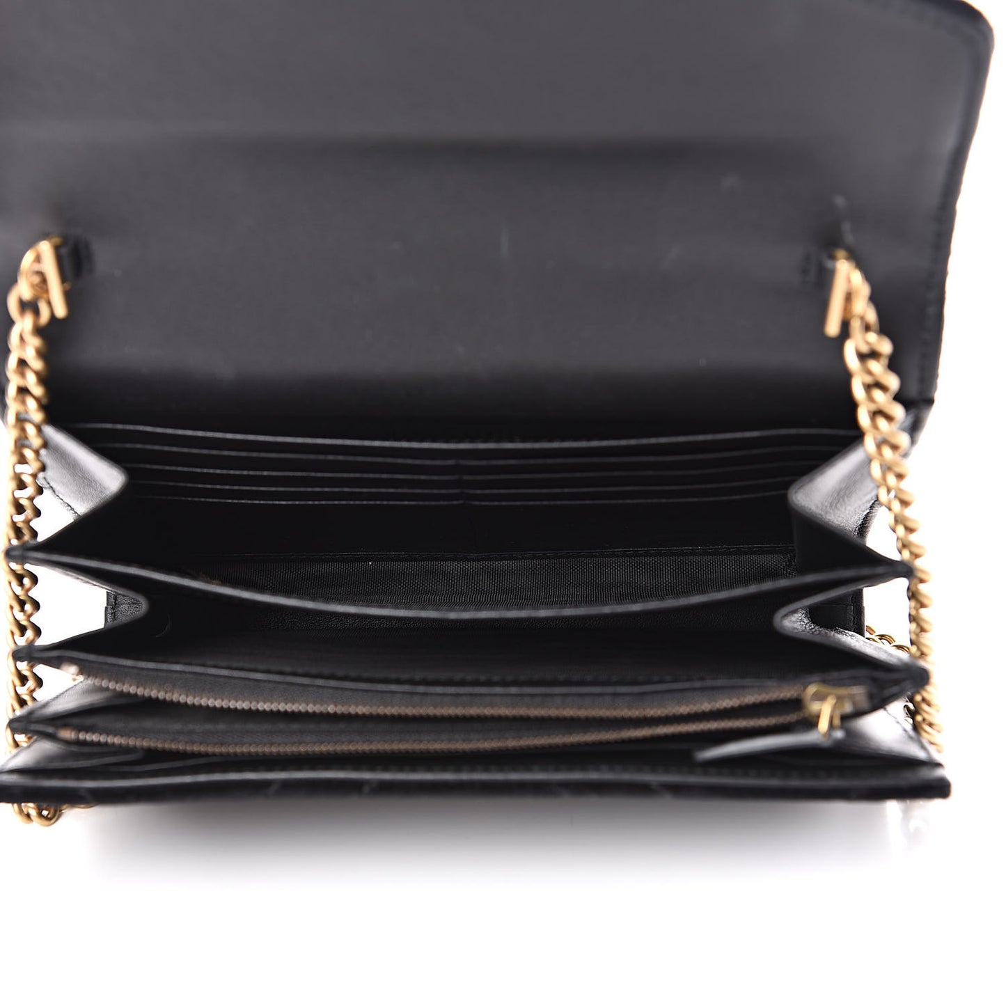 Velvet Matelasse GG Marmont Chain Wallet Black