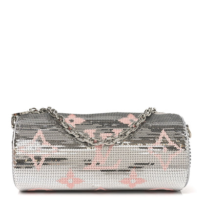 Louis Vuitton Satin Sequin Monogram Giant Papillon Silver Pink 1 of 9