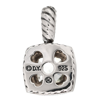 David Yurman Sterling Silver Diamond Prasiolite 7mm Petite Albion Pendant 3 of 4