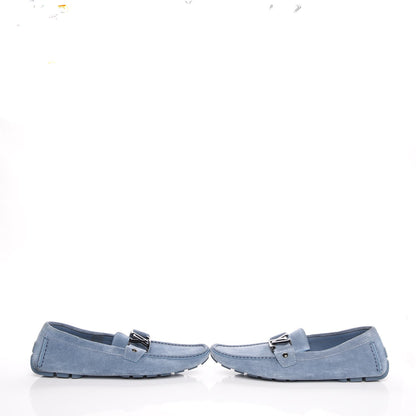 Louis Vuitton Mens Suede Monte Carlo Loafers 9 Blue 6 of 11