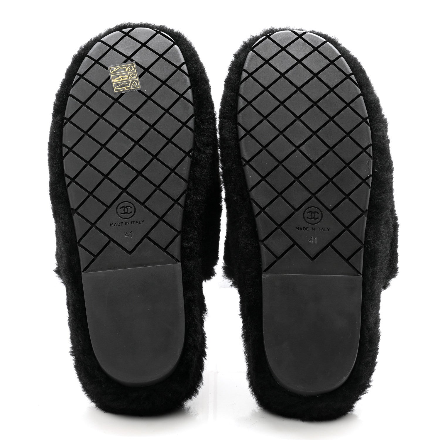 Chanel Fur CC Flat Mules 41 Black 7 of 14