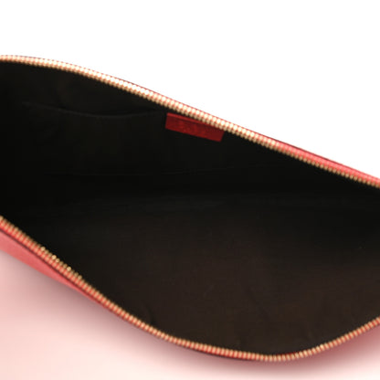 Gucci Calfskin Large Bamboo Clutch Red 5 of 8