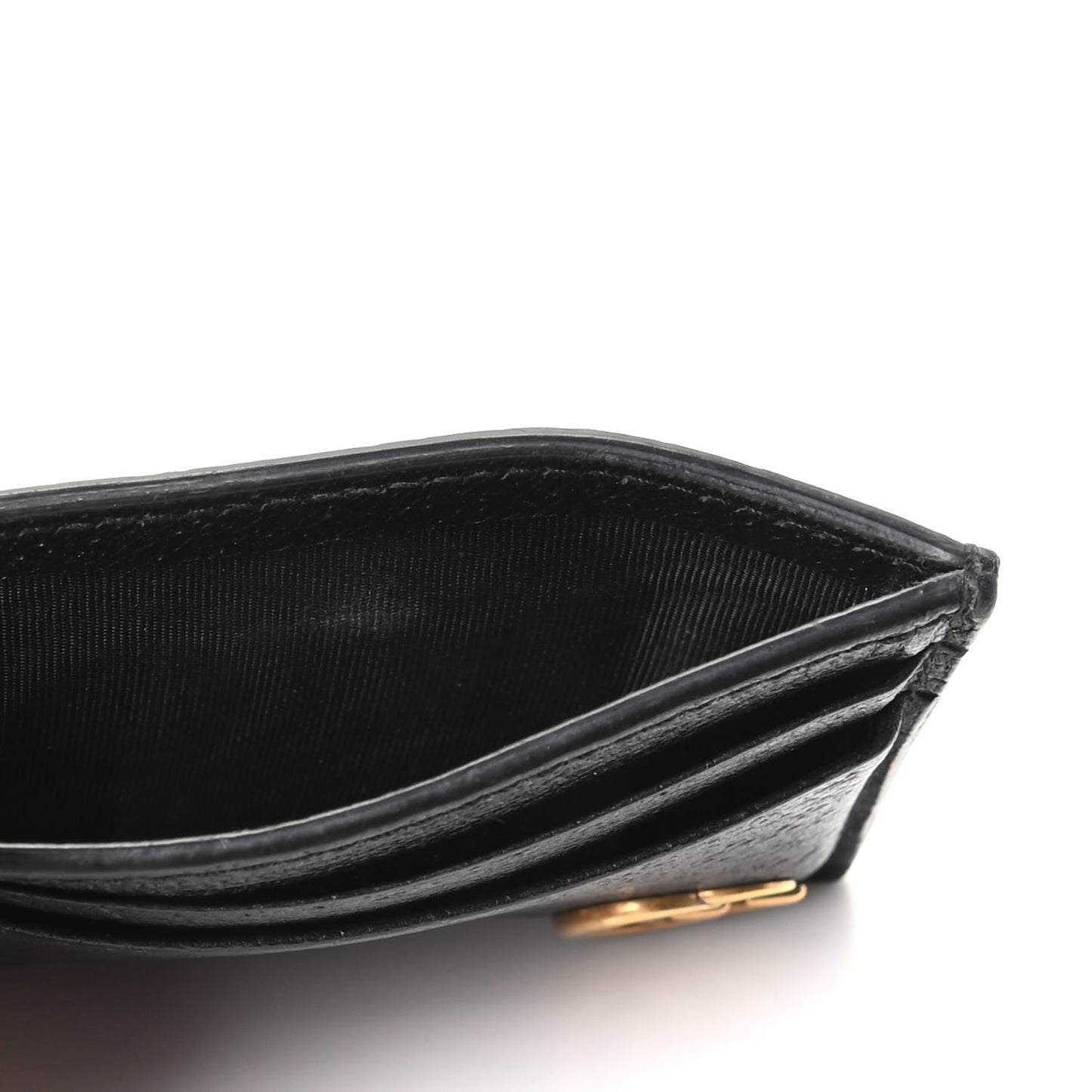 Calfskin Boar Effect GG Marmont Card Holder Money Clip Black