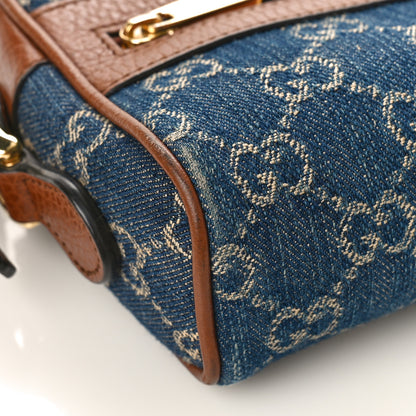 Gucci New Denim GG Monogram Dollar Calfskin Mini Ophidia Shoulder Bag Blue Tea Cuir Epilog 8 of 10