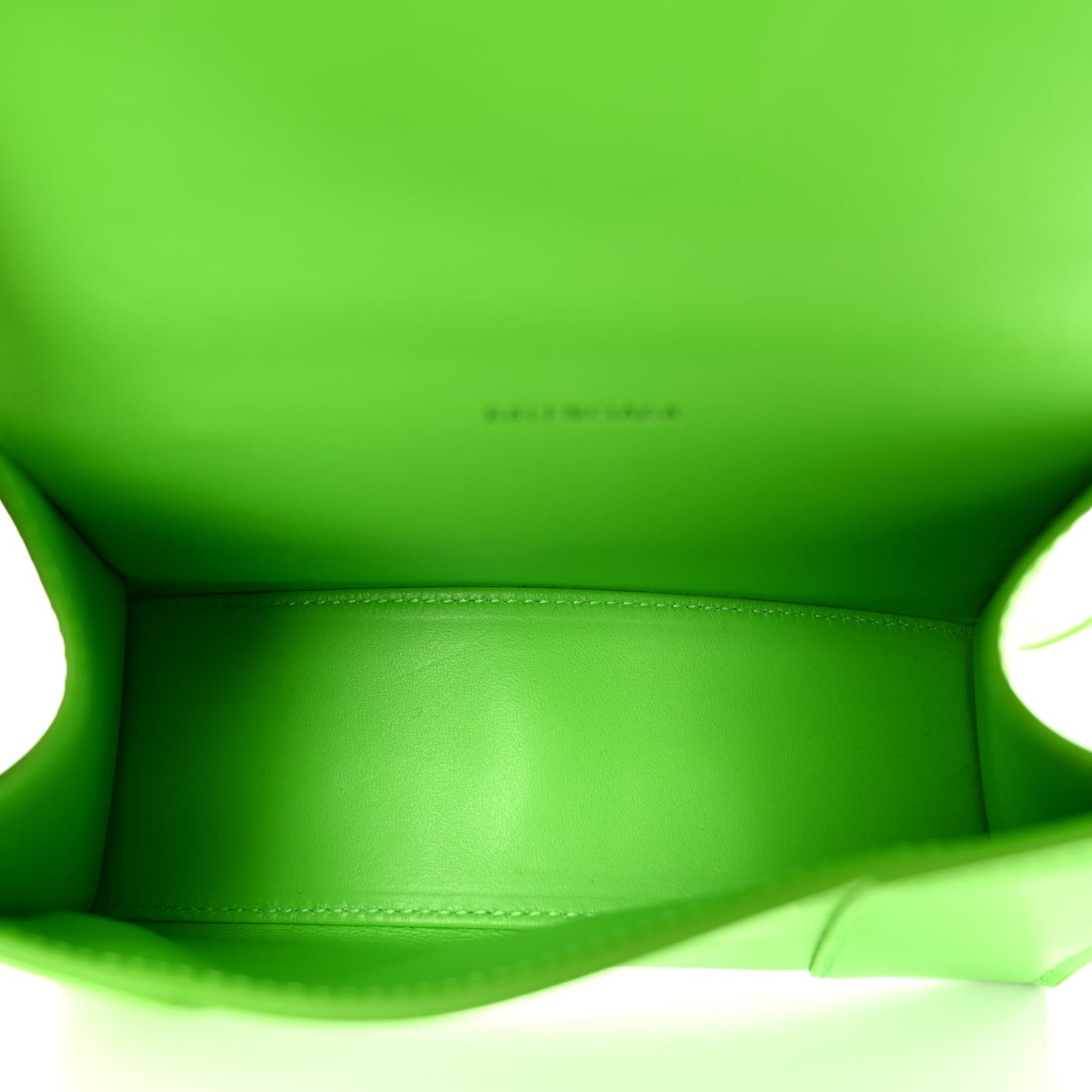 Shiny Box Calfskin Hourglass Top Handle Bag XS Acid Green