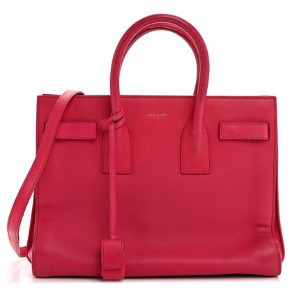 Saint Laurent Calfskin Small Sac De Jour Lipstick Fuchsia 1 of 13