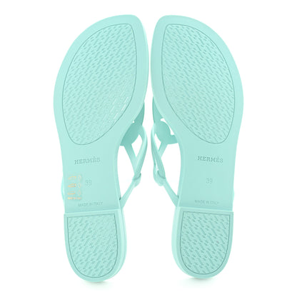Hermes Rubber Womens Egerie Sandals 39 Vert Embrun 5 of 9