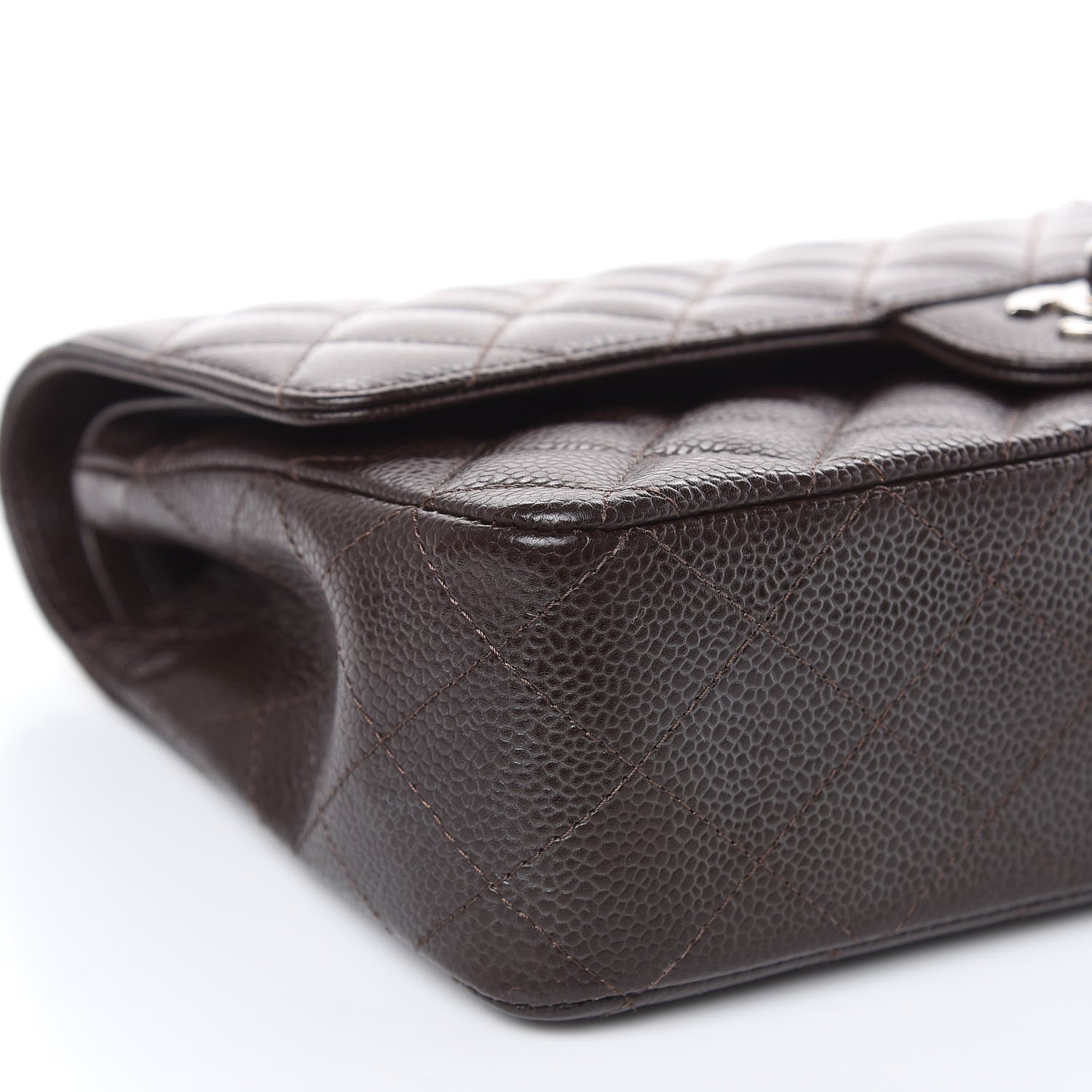 Chanel Caviar Quilted Medium Double Flap Brown 8 of 13