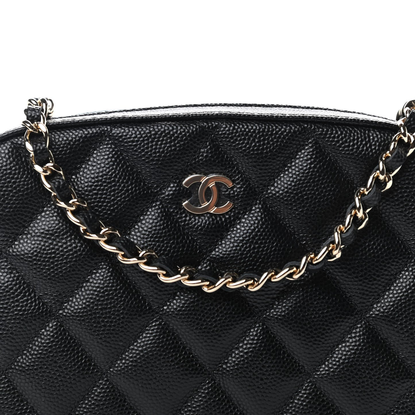 Caviar Quilted Vanity With Chain Black