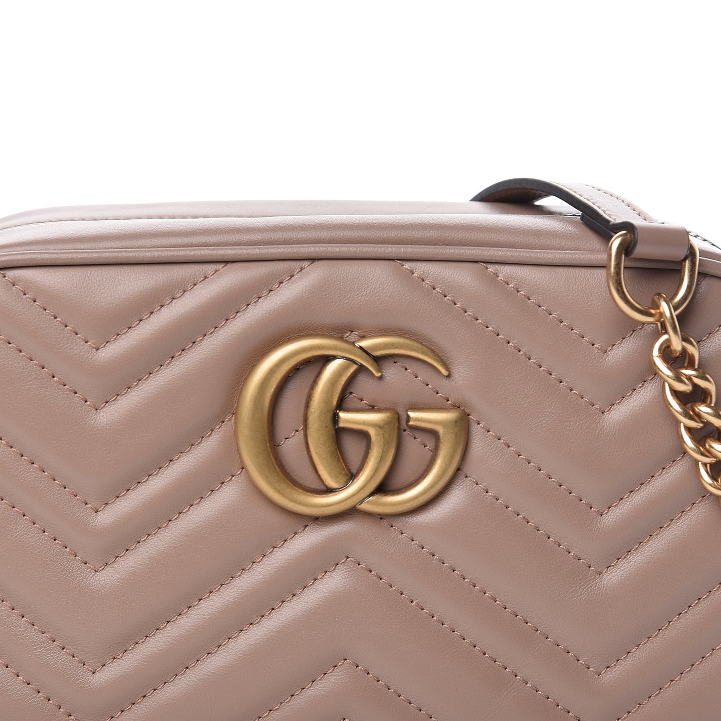 Calfskin Matelasse Small GG Marmont Chain Shoulder Bag Porcelain Rose