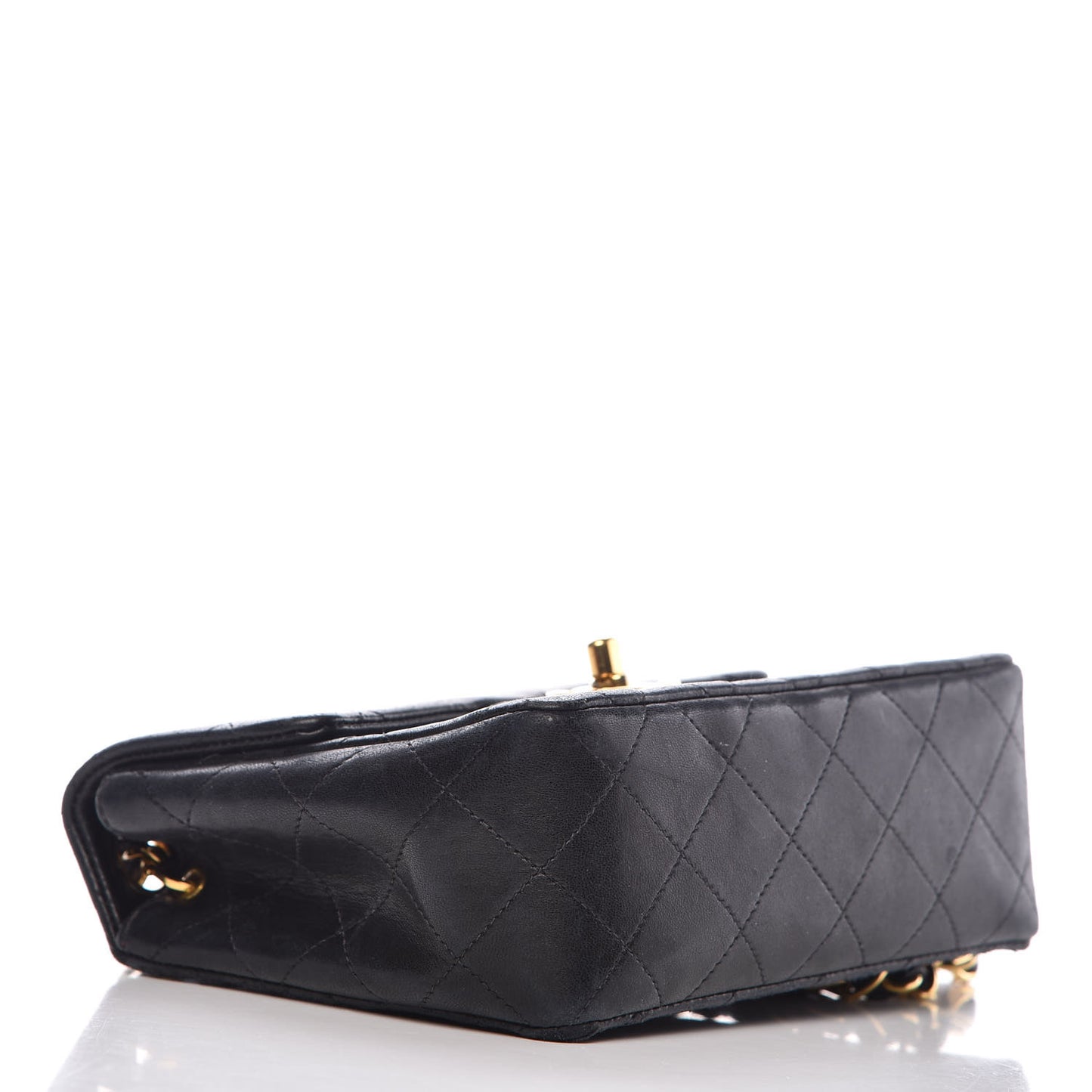 Lambskin Quilted Mini Square Flap Black