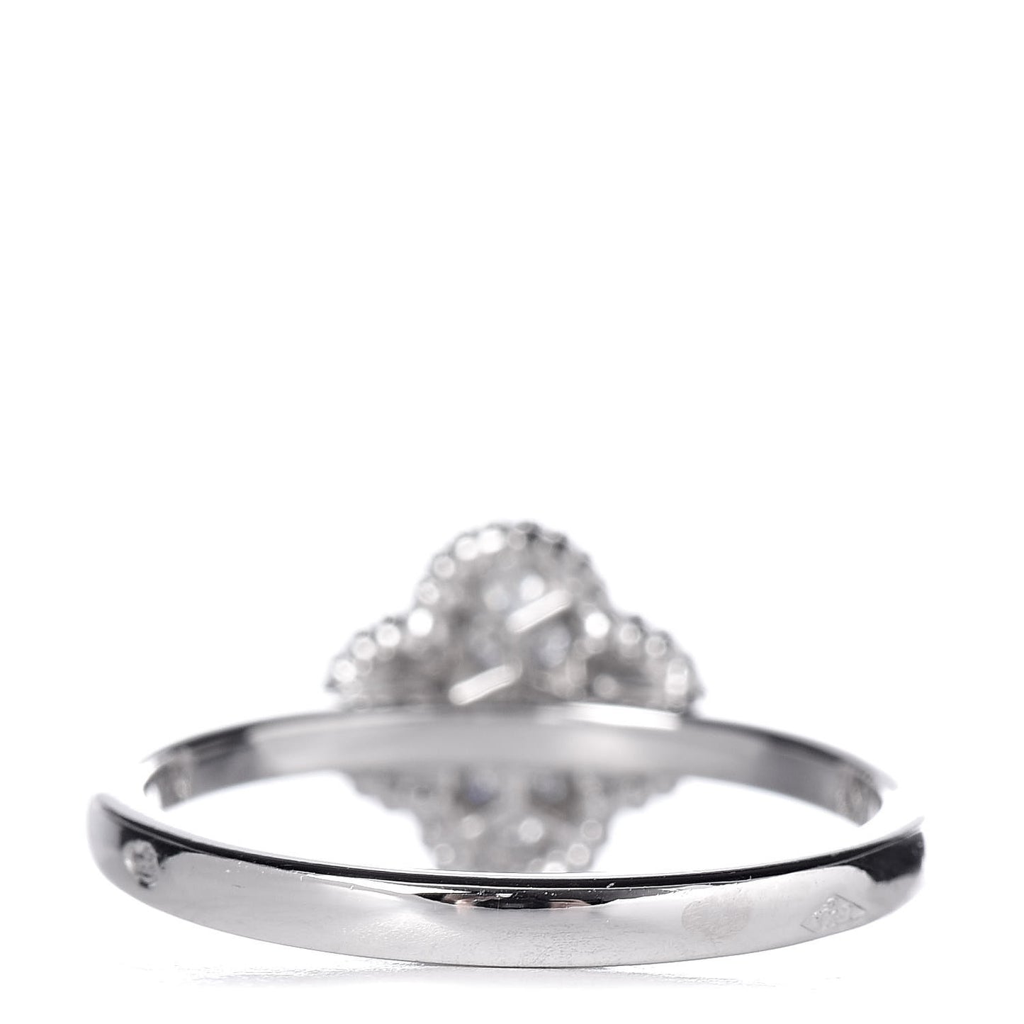 18K White Gold Diamond Sweet Alhambra Ring 52 6
