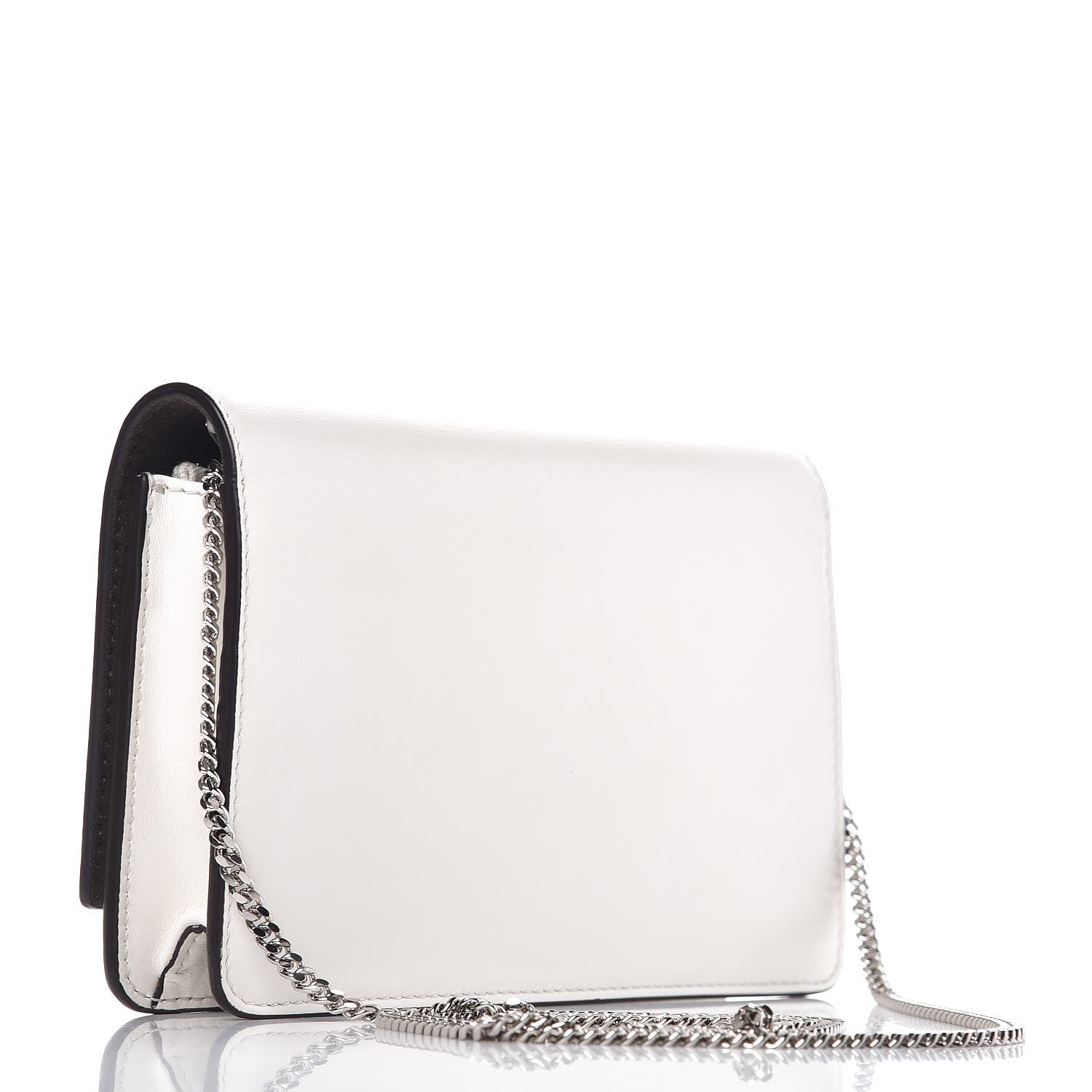 Fendi Vitello Century Lucido Nappa Flowerland Studded Tube Wallet On Chain White Ice Multicolor 3 of 8