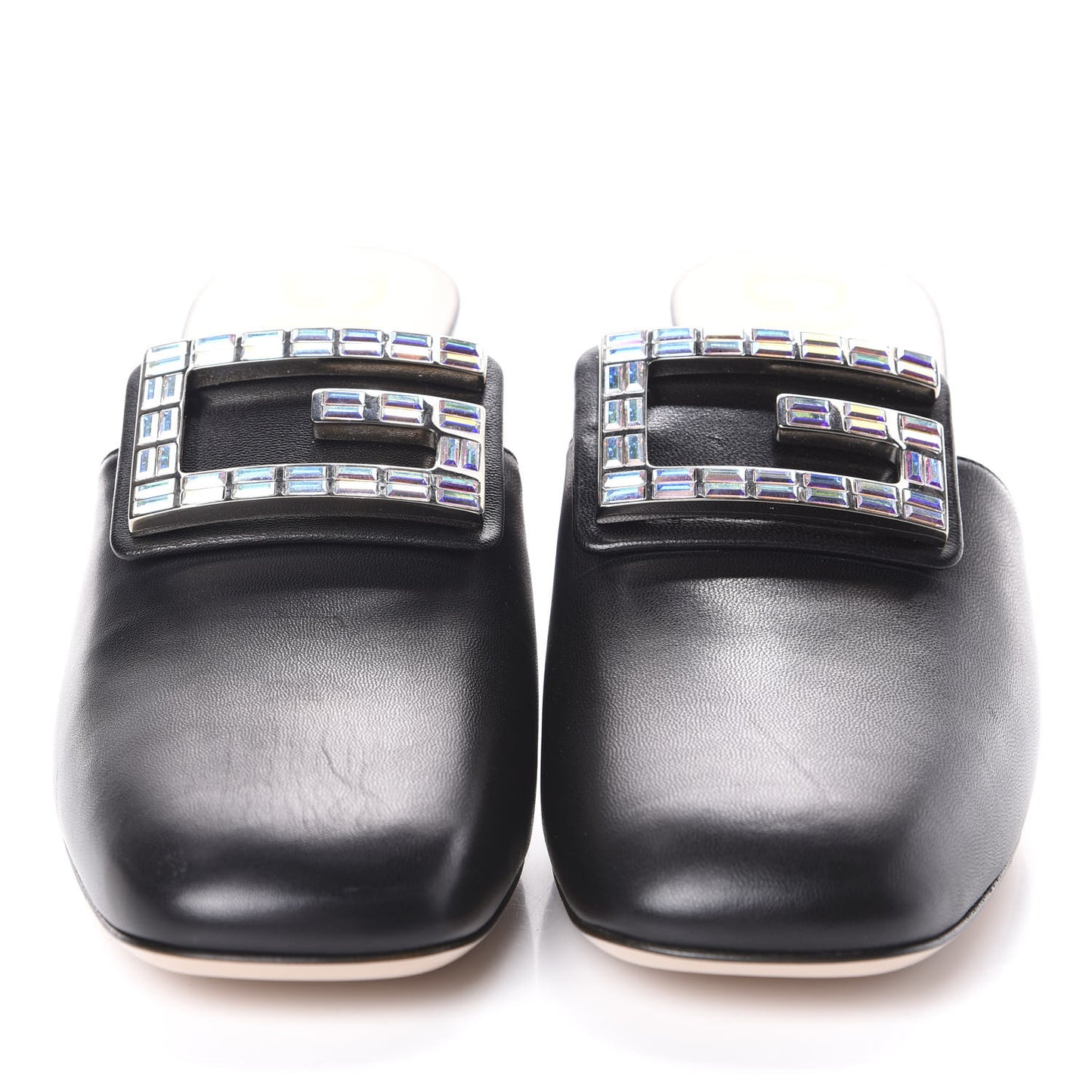 Malaga Kid Crystal Square G Madelyn Mules 40 Black