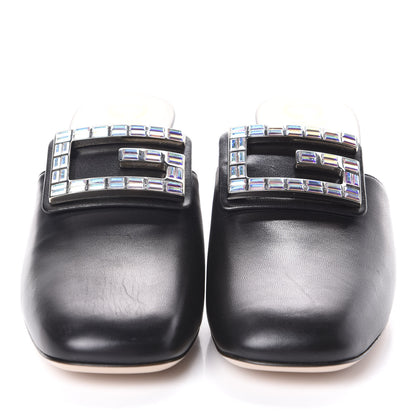 Gucci Malaga Kid Crystal Square G Madelyn Mules 40 Black 2 of 7