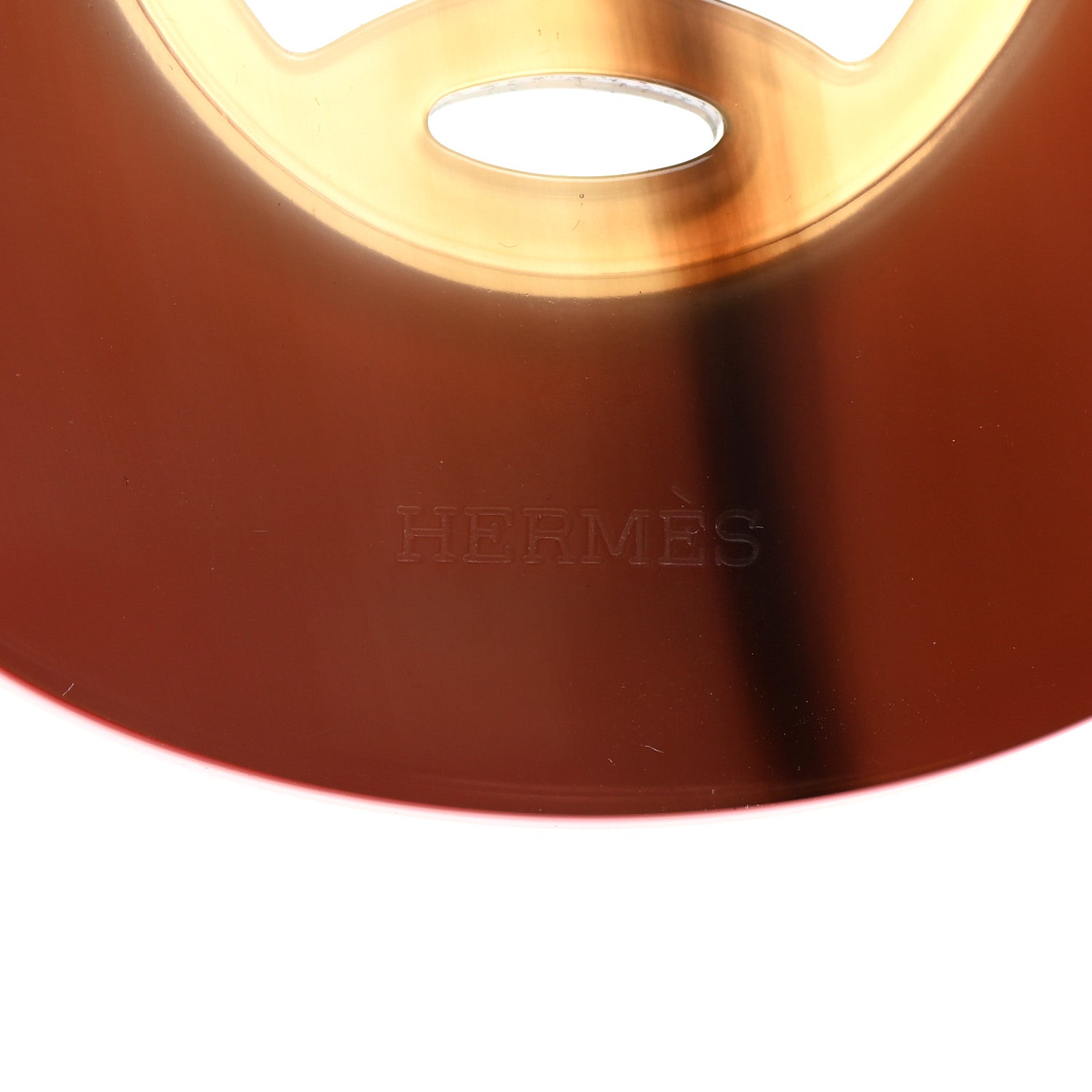 Hermes Buffalo Horn Lacquer Lift Necklace GM Rouge Carmin 5 of 6