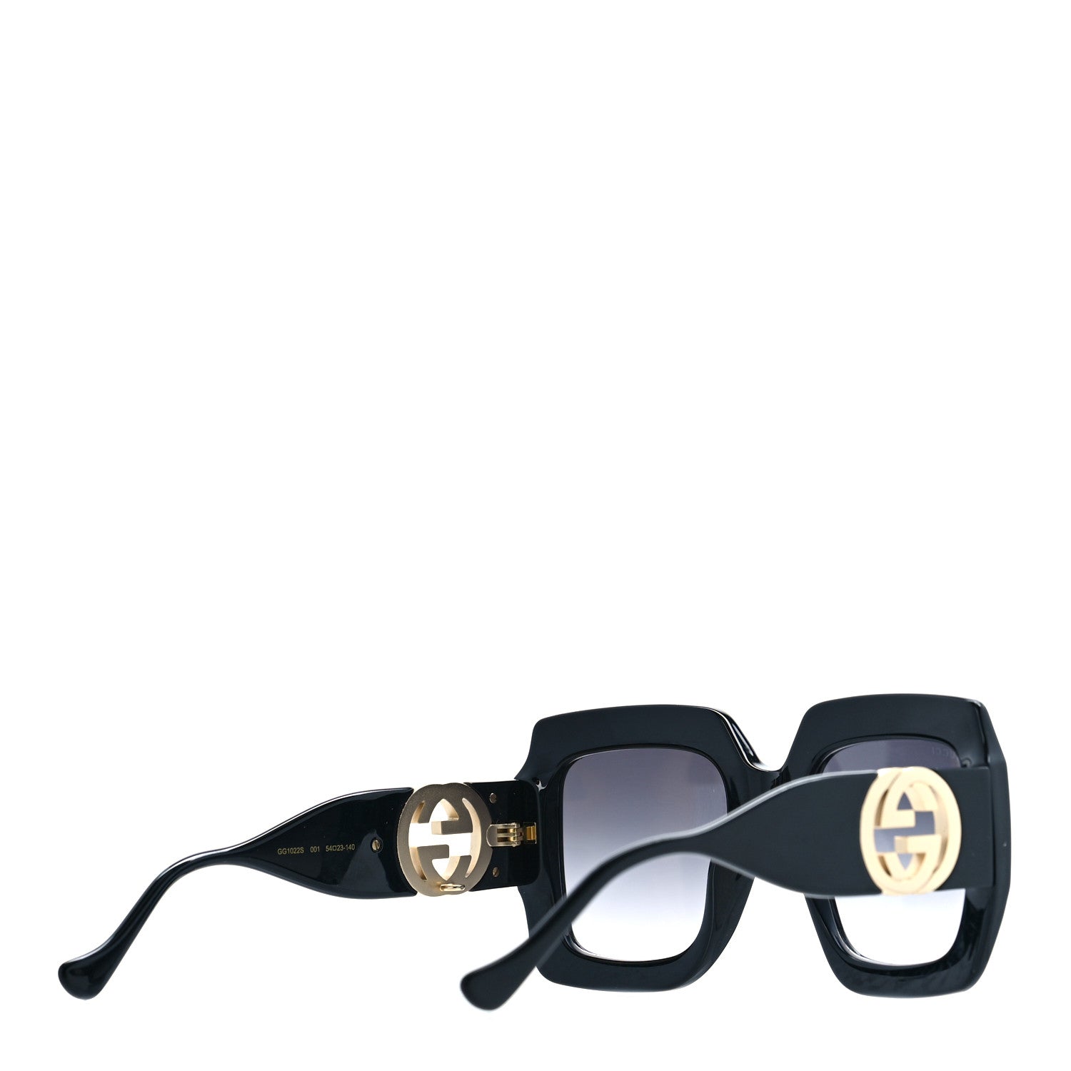 Gucci Acetate Rectangular Frame Chain Sunglasses GG1022S Black 3 of 7