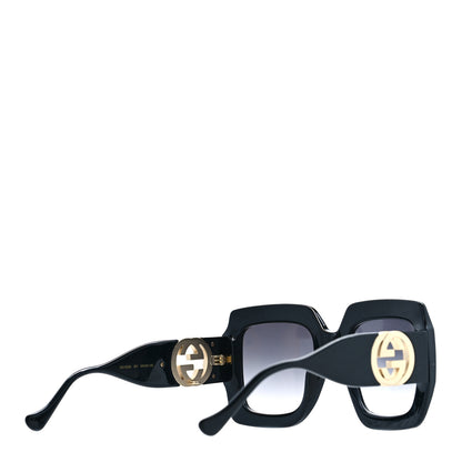 Gucci Acetate Rectangular Frame Chain Sunglasses GG1022S Black 3 of 7