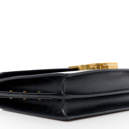 Saint Laurent Grain De Poudre Monogram Cassandra Clasp Bag Black 10 of 11