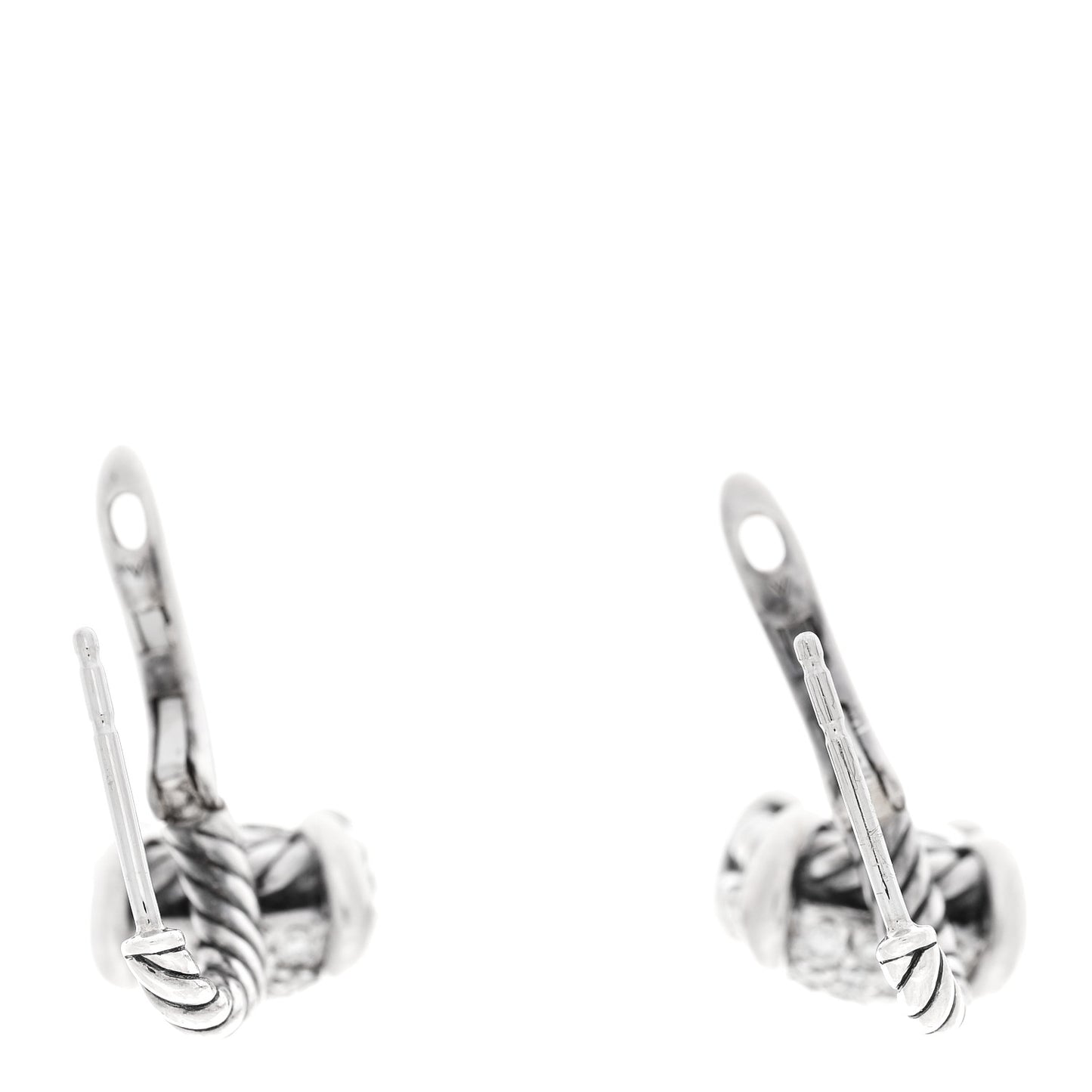 Sterling Silver Diamond 10mm Chatelaine Drop Earrings